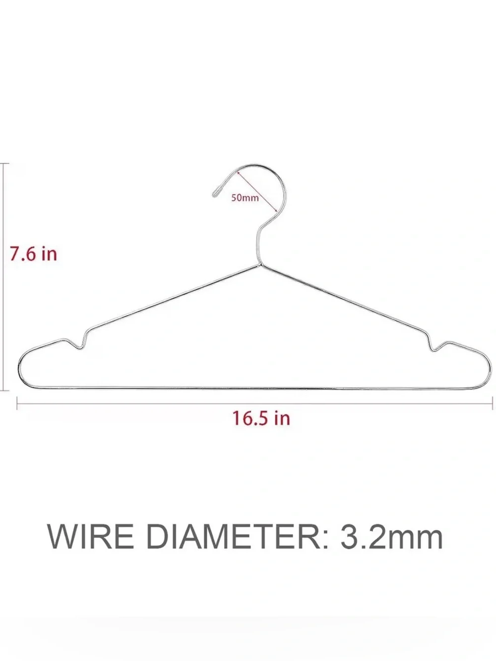 Stainless Steel Slim Coat Hangers - Silver (20 Pack)